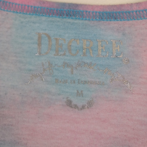 Decree Tie Dye Rolled Short Sleeve Top Medium - Picture 3 of 3